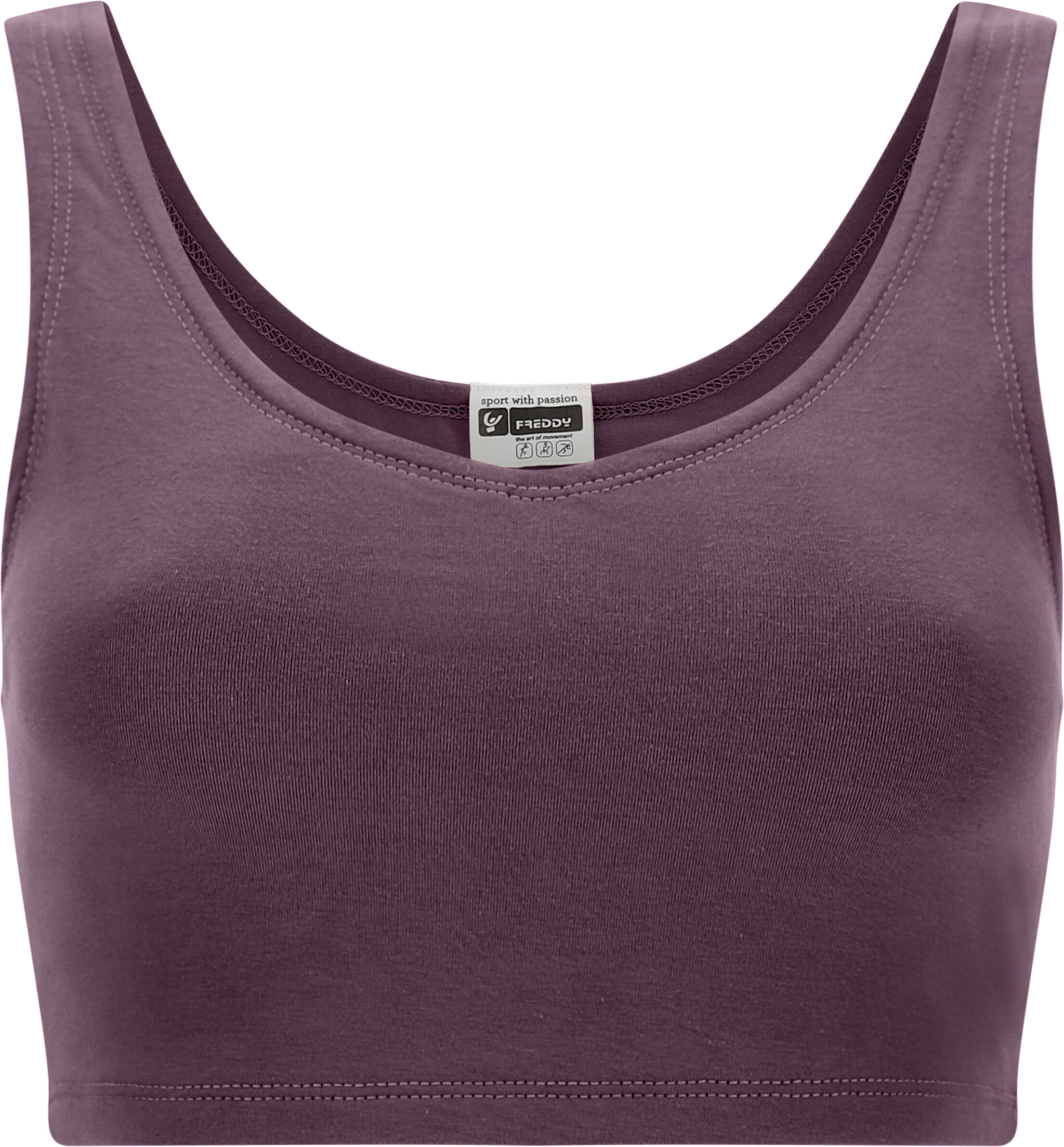 Freddy Crop top con scollo a cuore in cotone elasticizzato Plum Perfect Donna Extra Small