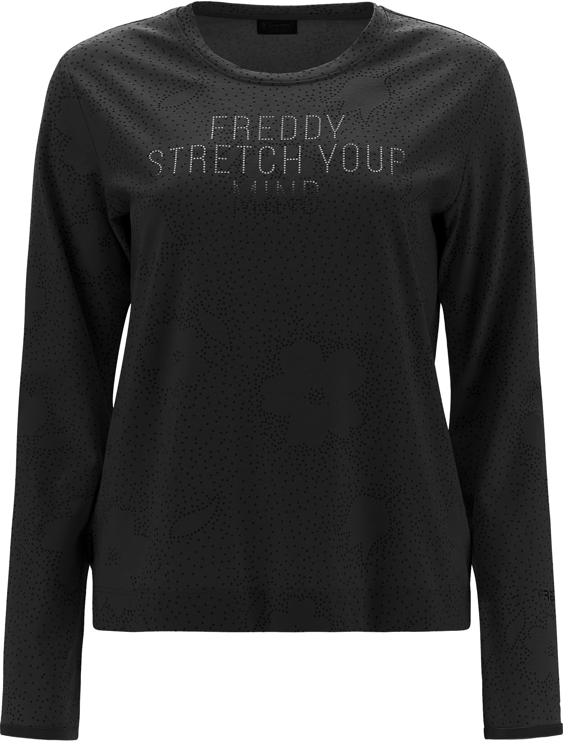 Freddy Felpa a fantasia floreale puntinata con stampa argento Allover Flower Black Donna Small