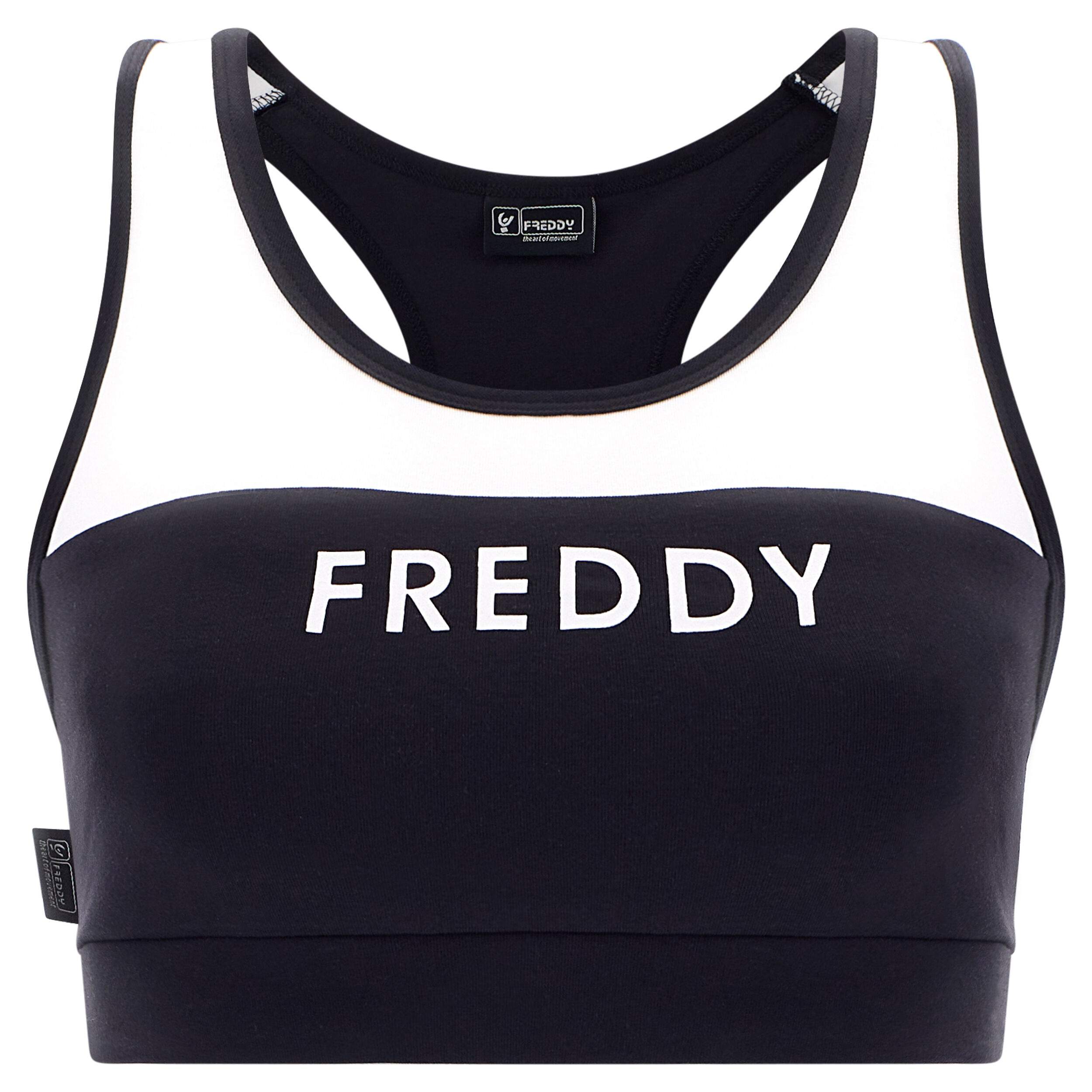 Freddy Reggiseno sportivo sostegno medio stampa in rilievo Nero-Bianco Donna Extra Large