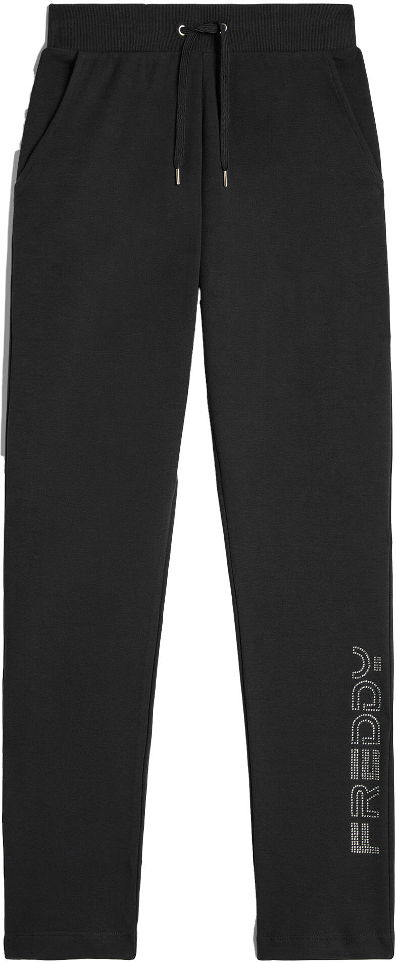 Freddy Pantaloni sportivi da donna con logo in strass sul fondo Nero Donna Medium