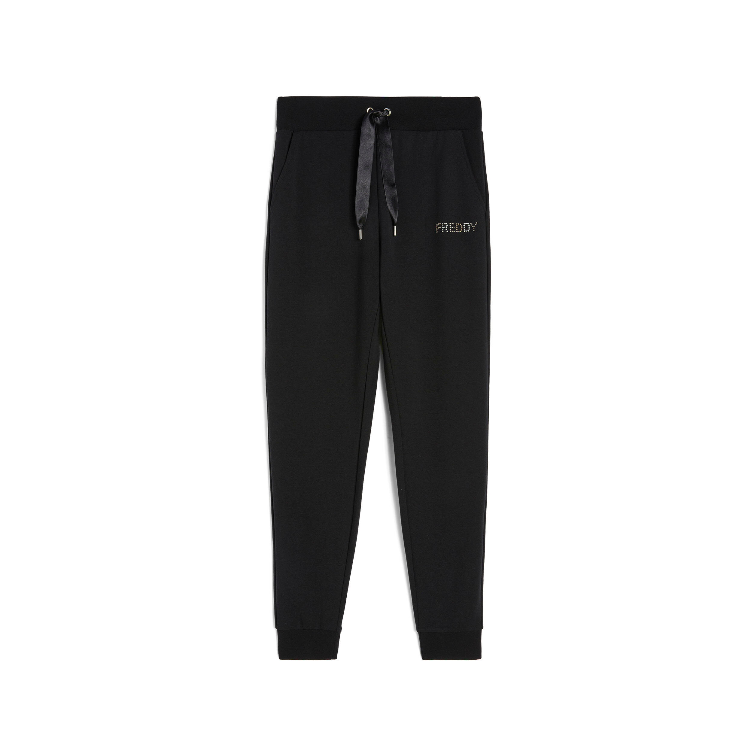 Freddy Pantaloni donna in french terry modal con fondo a polsino Nero Donna Medium