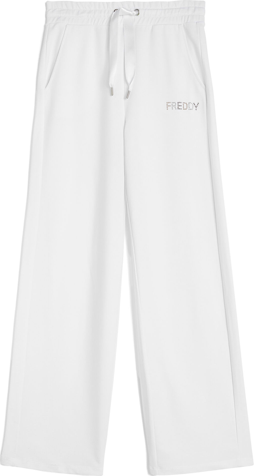 Freddy Pantaloni donna in french terry modal con gamba dritta Bianco Donna Large