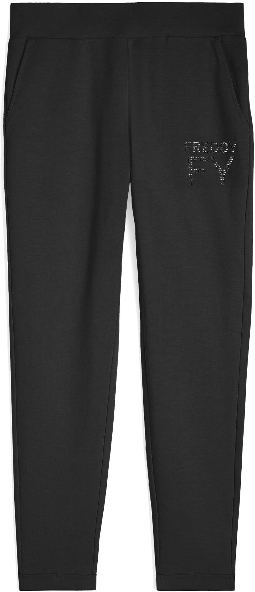 Freddy Pantaloni in french terry modal 7/8 con risvolto sul fondo Nero Donna Small