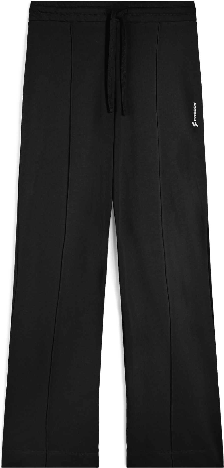 Freddy Pantaloni ampi in french terry decorati da piping centrale Nero Donna Xxs