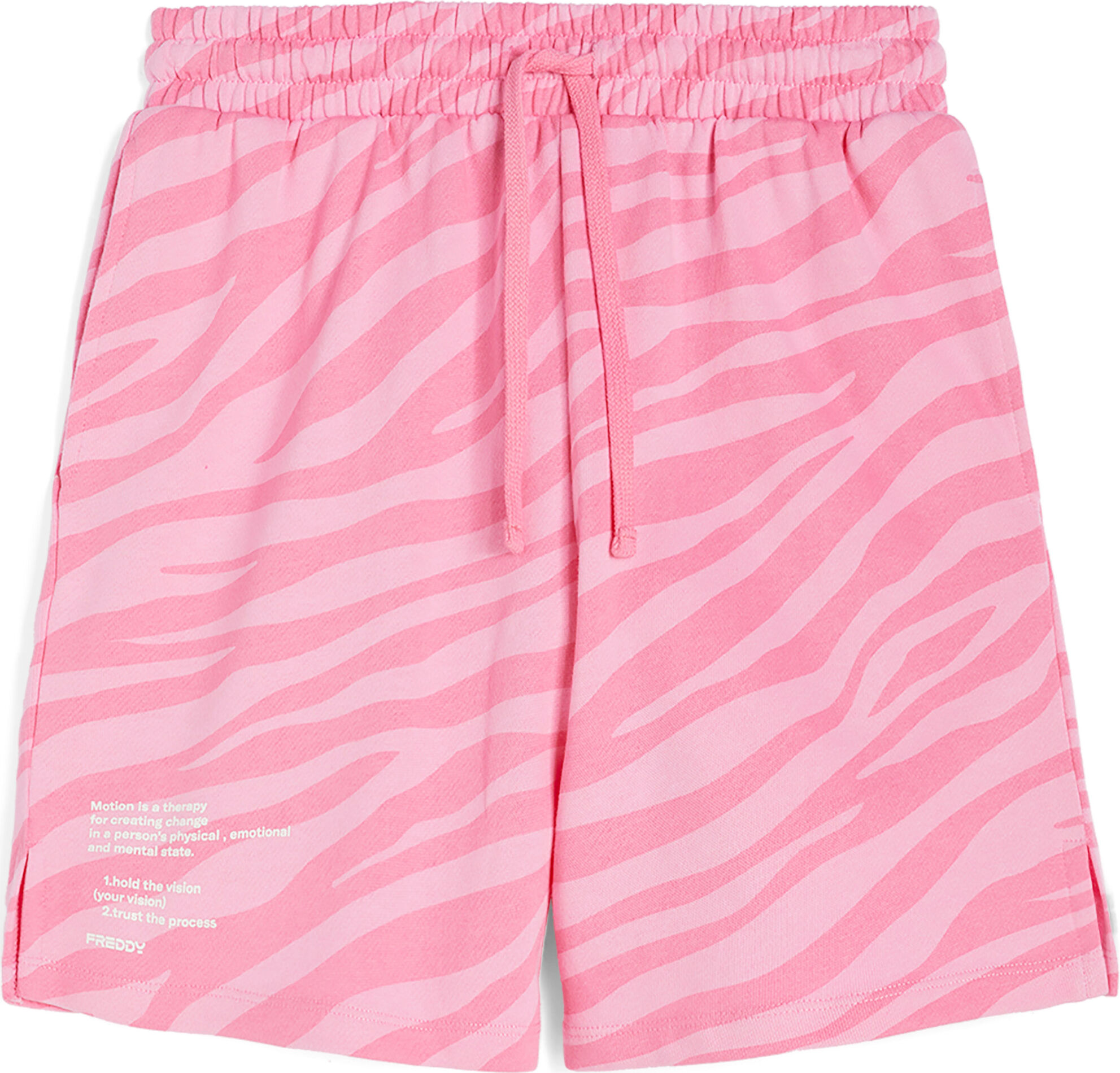 Freddy Pantaloncini da donna in french terry stampa zebrata in tono Zebra Animalier - Pink Donna Small