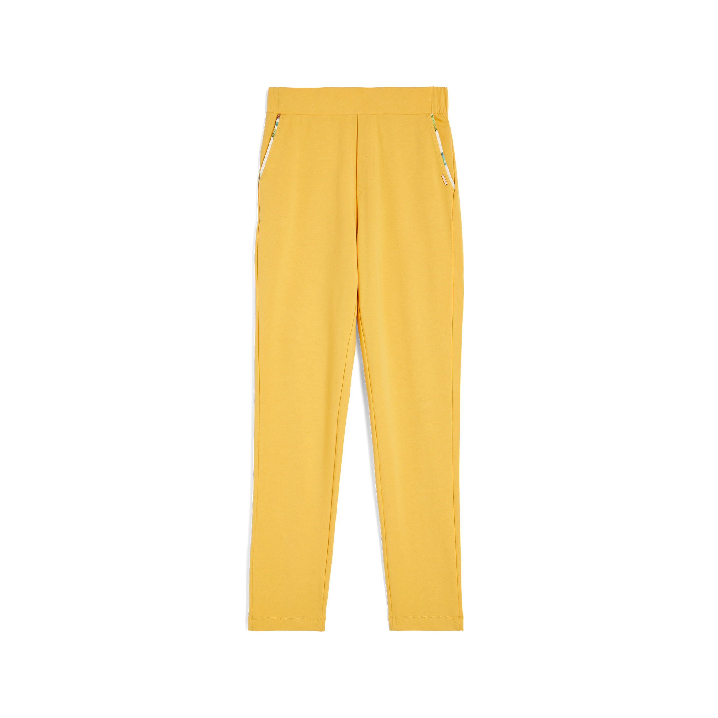 Freddy Pantaloni donna in jersey stretch con dettagli tropical Yellow -B&W Allover Flower Donna Medium