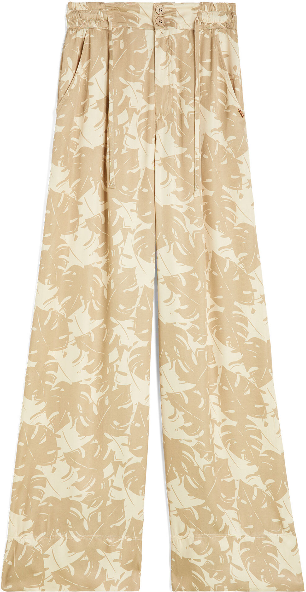 Freddy Pantaloni culotte gamba ampia in viscosa stampa tropical Beige And White Allover Flower Donna Medium