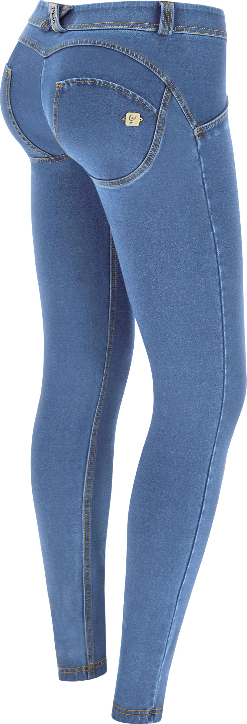 Freddy Jeggings push up WR.UP® vita bassa in jersey organico Light Blue-Seams On Tone Donna Medium