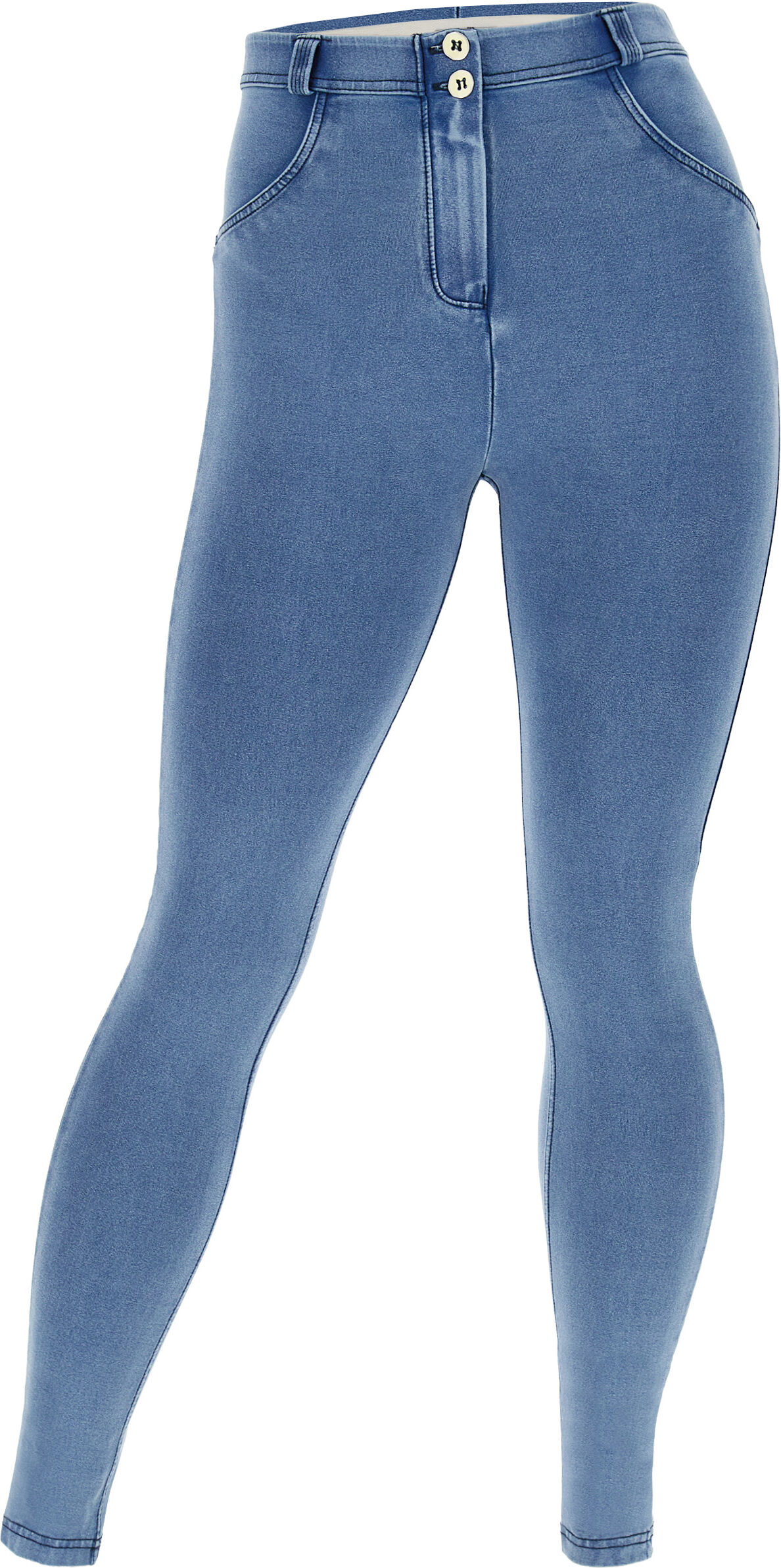 Freddy Jeggings push up WR.UP® curvy gamba skinny in cotone Light Blue-Seams On Tone Donna Medium