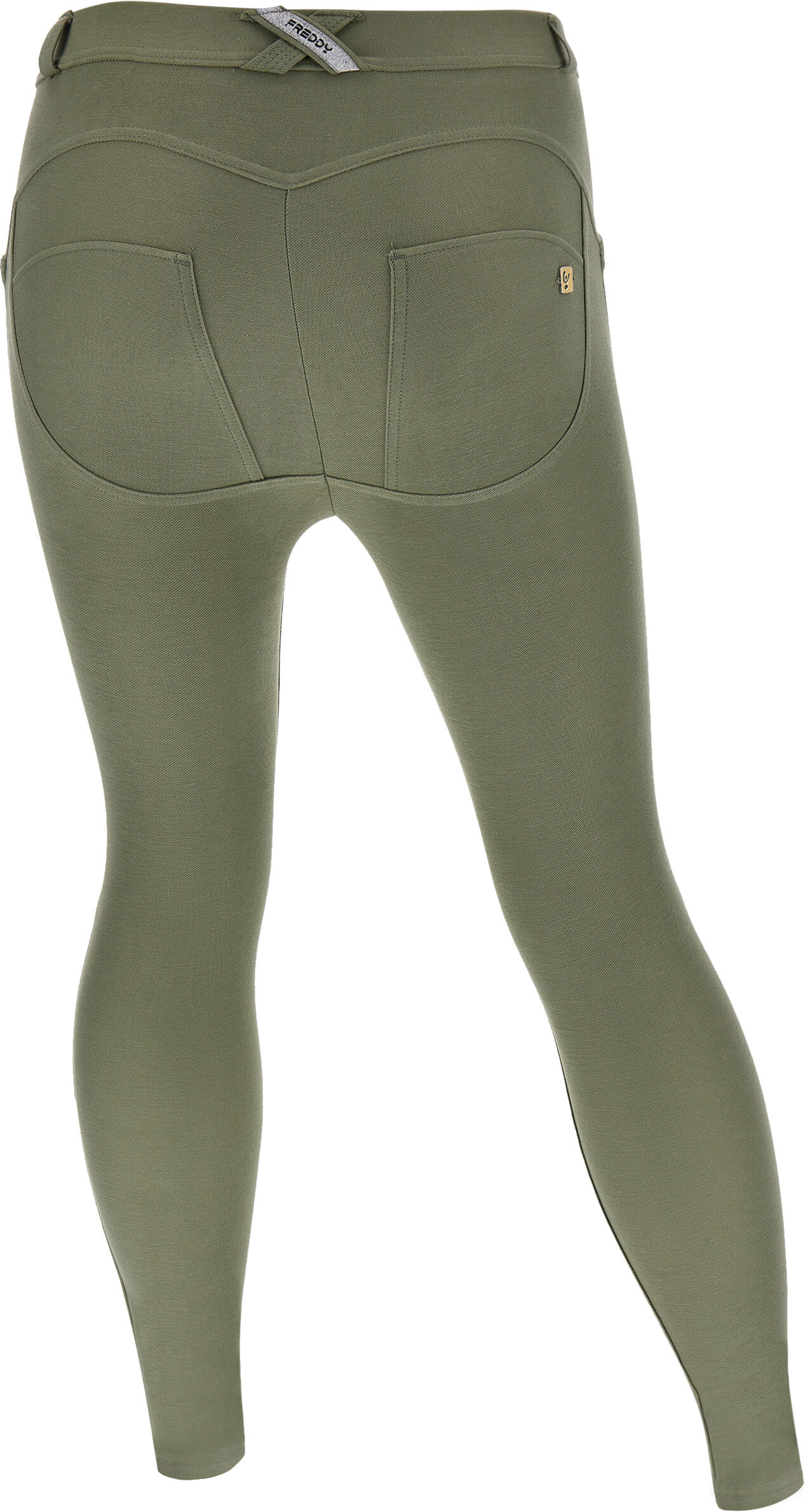 Freddy Pantaloni push up WR.UP® curvy jersey drill ecosostenibile Oil Green Donna Medium