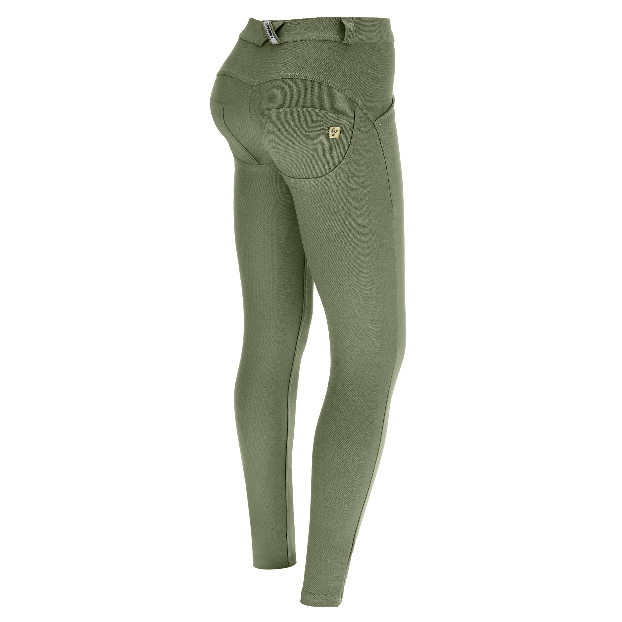 Freddy Pantaloni push up WR.UP® in jersey drill ecosostenibile Oil Green Donna Small