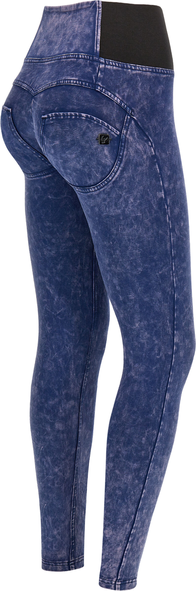 Freddy Pantaloni WR.UP® in jersey ice wash vita alta con elastici Navy Peony Donna Small