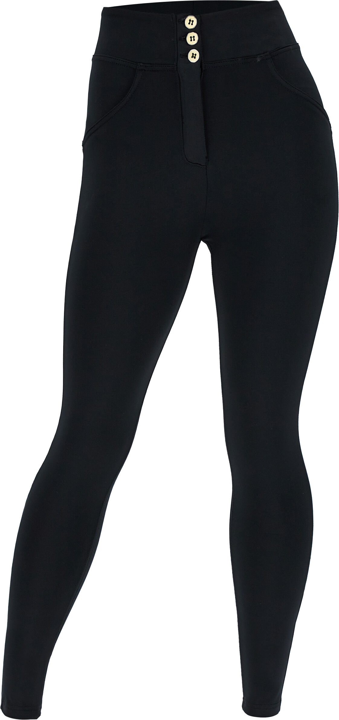 Freddy Pantaloni push up WR.UP® curvy vita media traspiranti Nero Donna Small