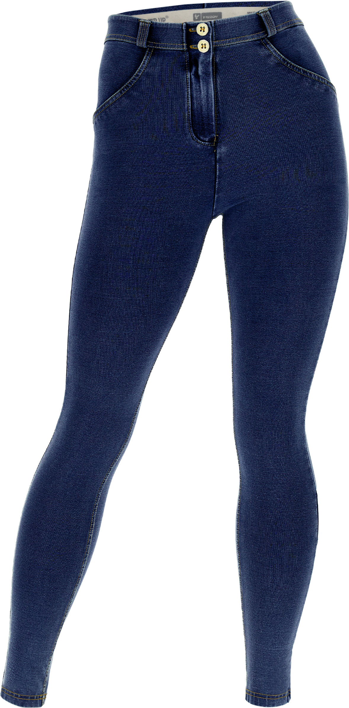 Freddy Jeggings push up WR.UP® curvy gamba superskinny jersey-denim Dark Jeans-Yellow Seam Donna Xxs