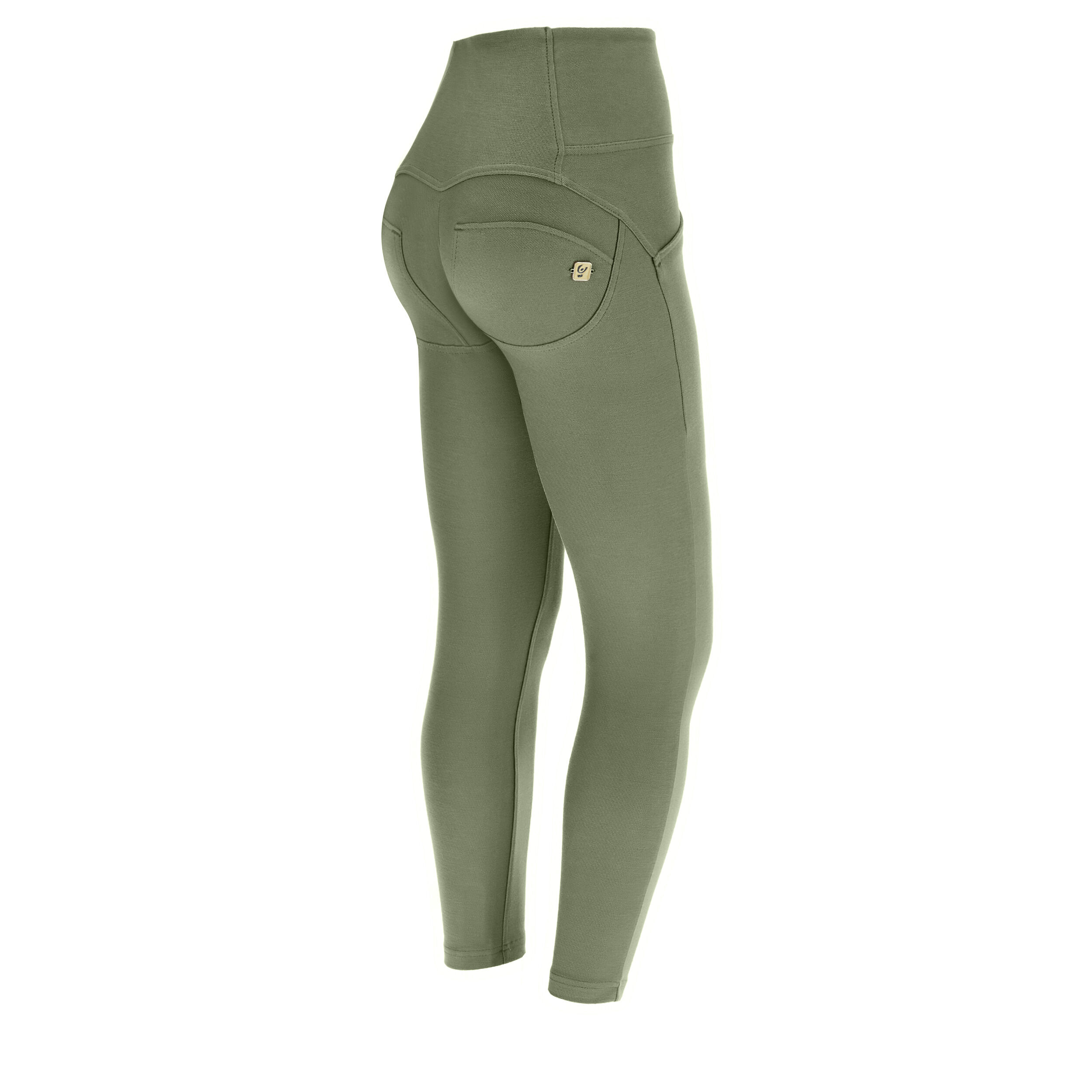 Freddy Pantaloni push up WR.UP® 7/8 vita alta in jersey drill eco Oil Green Donna Large