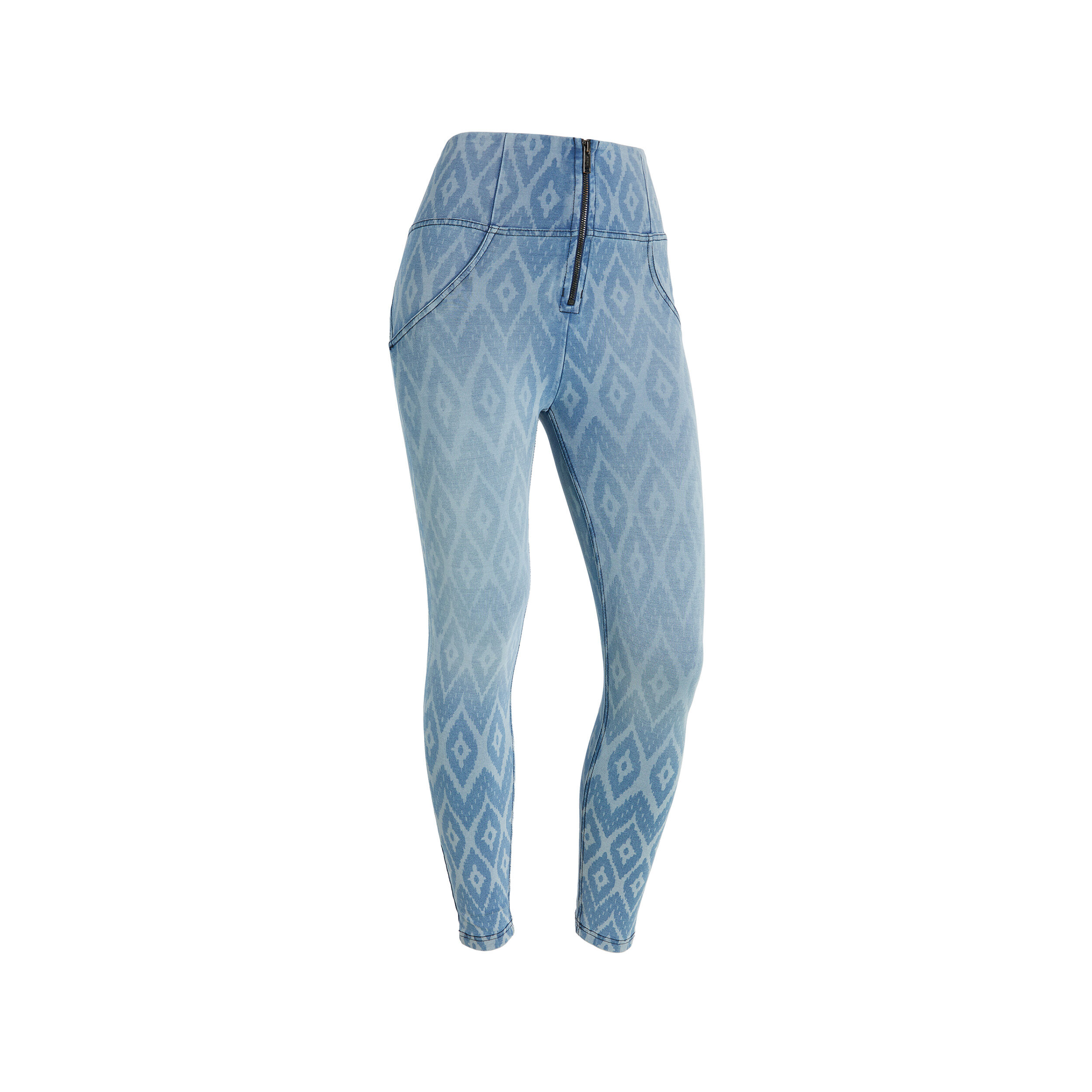 Freddy Jeggings push up WR.UP® vita alta stampa geometrica all over Den.Blue Aop Ethn.Laser Blu S. Donna Extra Small