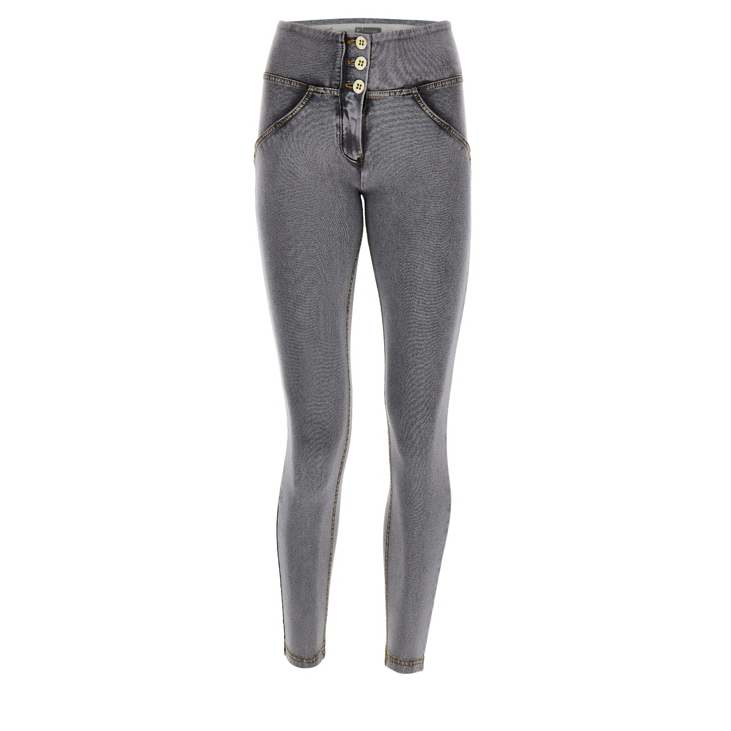 Freddy Jeggings push up WR.UP® 7/8 superskinny a vita media Gray Jeans-Yellow Seams Donna Xxs