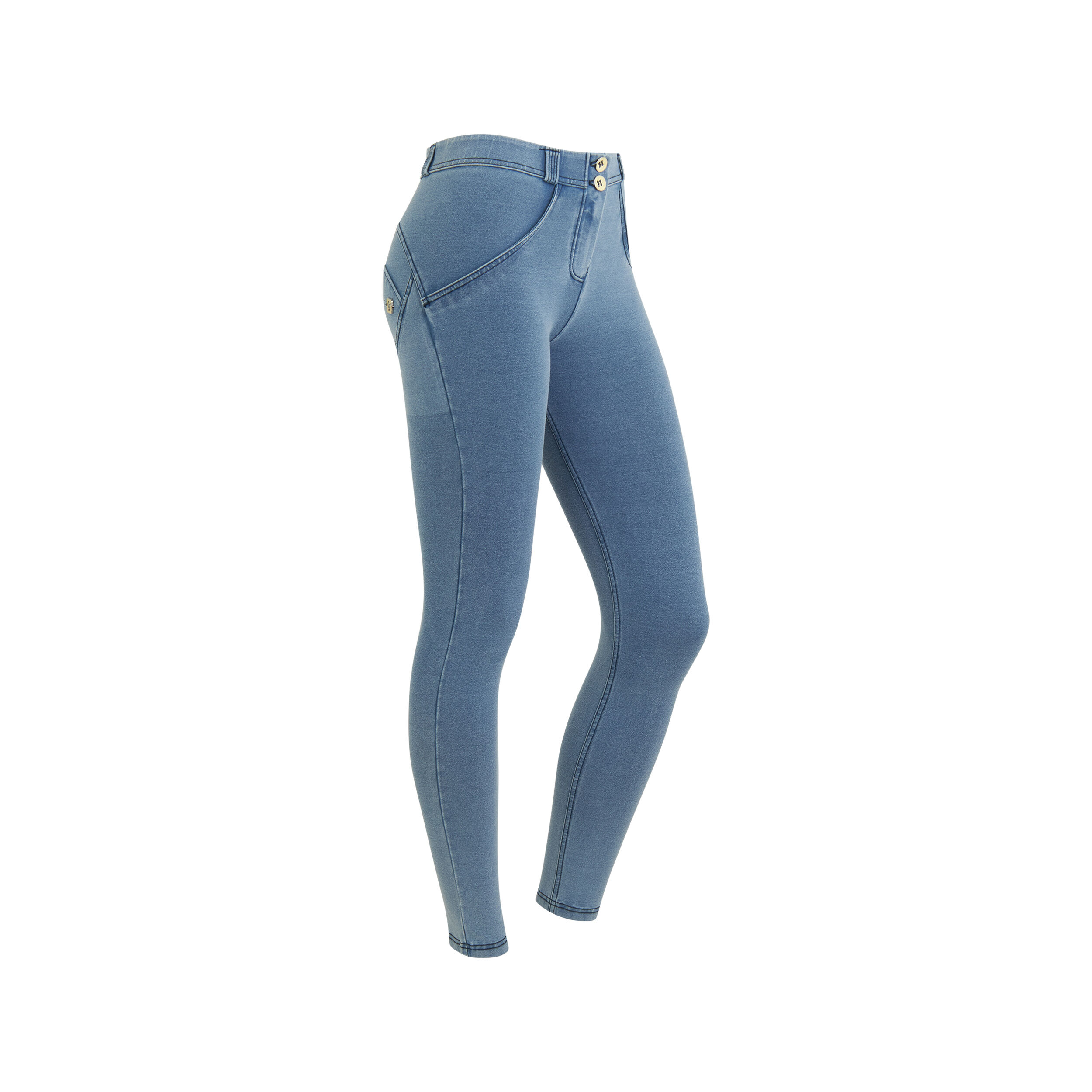 Freddy Jeggings push up WR.UP® 7/8 superskinny jersey organico Denim Light Blue-Blue Seams Donna Small