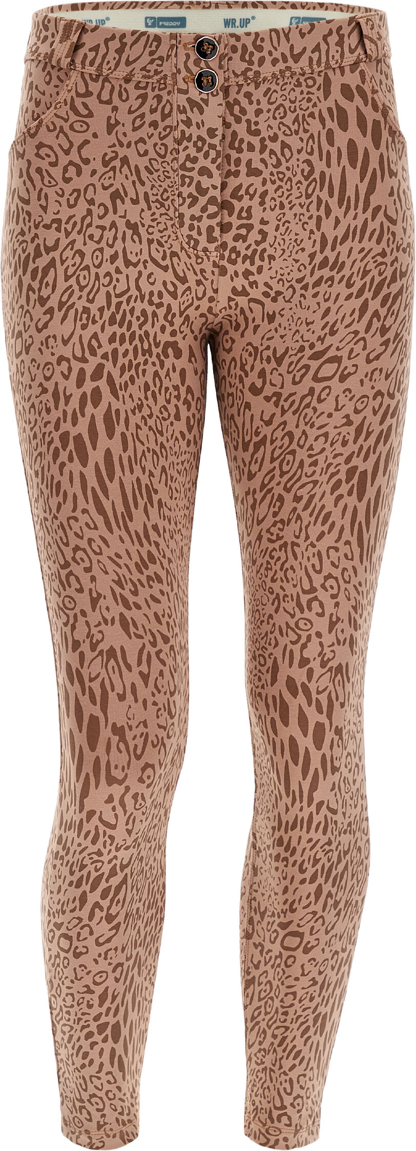 Freddy Pantaloni WR.UP® vita alta in cotone stampato animalier Animalier Allover Pink Dyed Donna Small