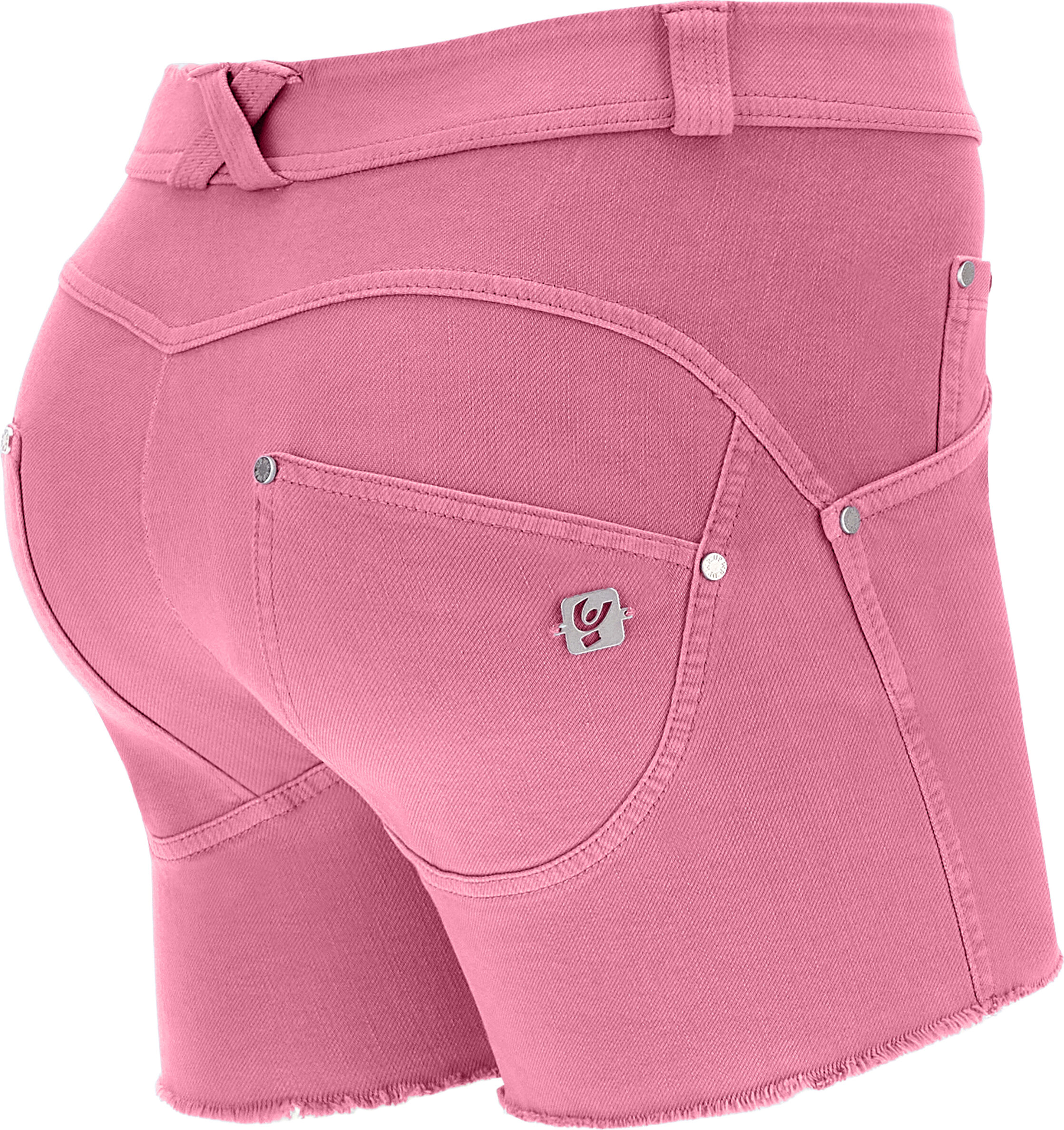 Freddy Shorts WR.UP® in denim navetta ecologico fondo sfrangiato e abrasioni Pink Cosmos Donna Xxs