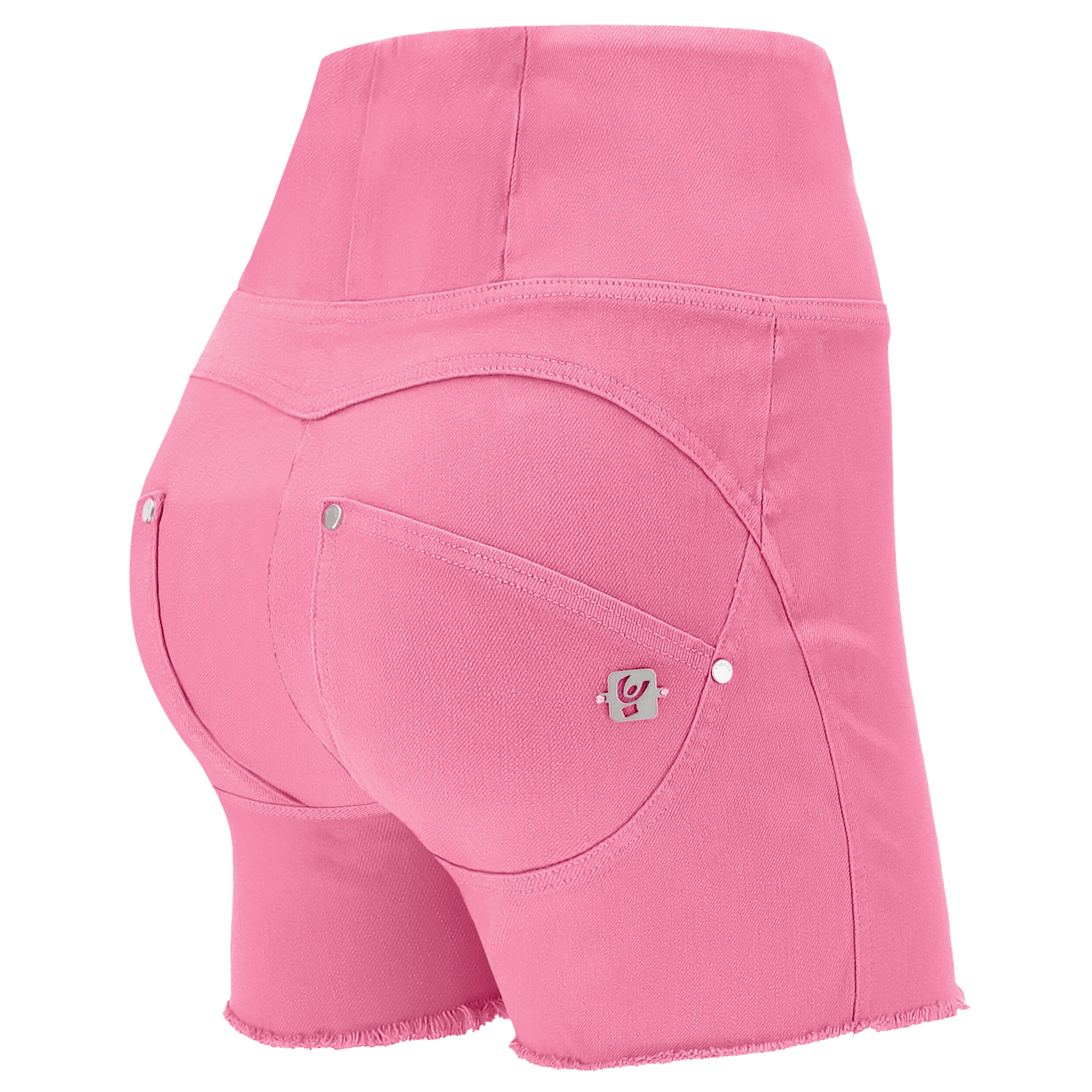 Freddy Shorts WR.UP® in tessuto denim navetta ecologico vita super alta con zip Pink Cosmos Donna Xxs