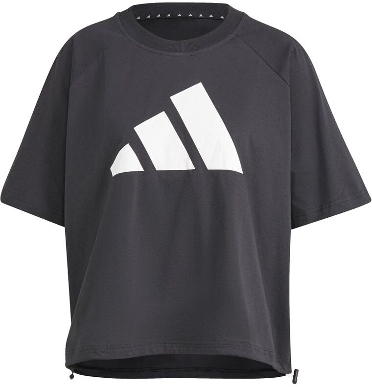 ADIDAS maglietta palestra logo crop nero donna S