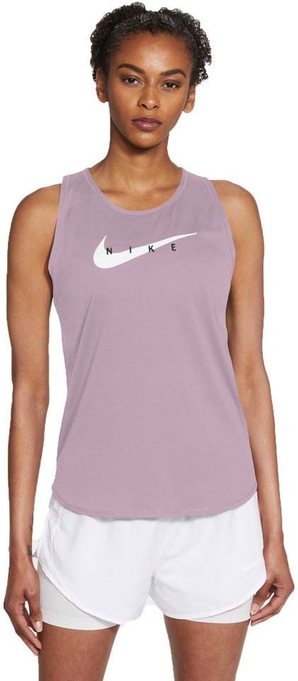 Nike Canotta Running Swoosh Lilla Grigio Donna XS