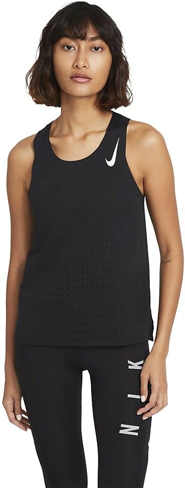 Nike Canotta Running Aeroswift Bianco Nero Donna XS