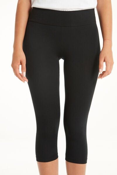 Tezenis Leggings Capri Donna Nero Tamaño XL