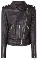 ALLSAINTS Balfern bikerjack van schapenleer - Zwart