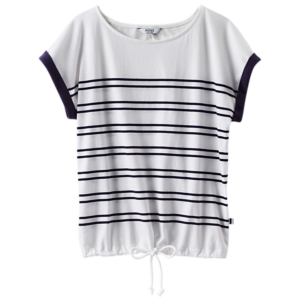 Aigle Dames T-Shirt Pictum, wit-blauw, Maat: XL
