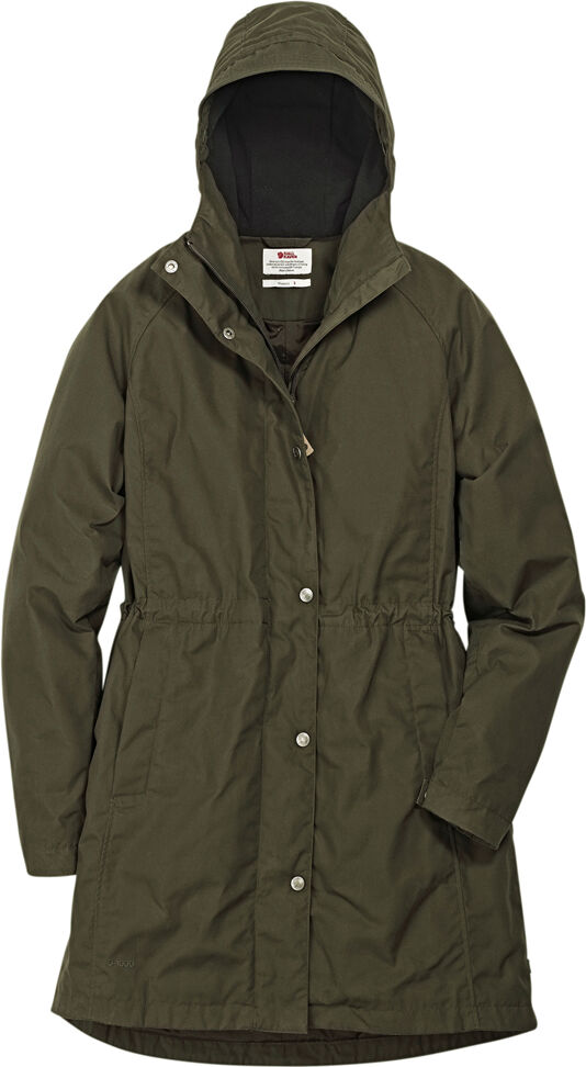 Fjällräven Dames Winterparka Karla Hydratic Jacket W, khaki, Maat: L