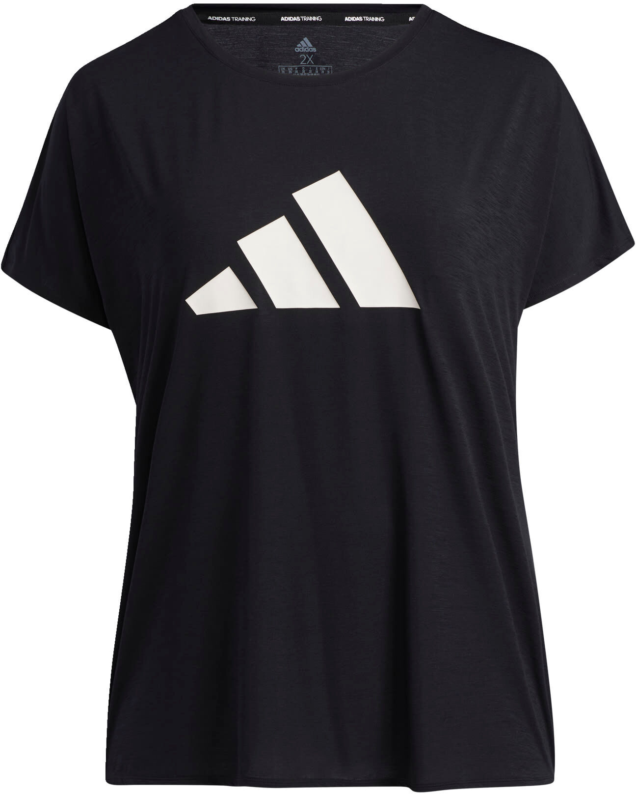 adidas 3-Stripes Training T-shirt (Grote Maat) Dames Zwart - XL