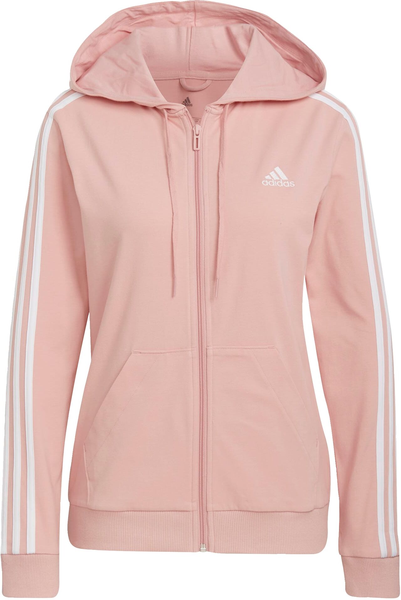 adidas Essentials Single Jersey 3-Stripes Hoodie Dames Roze - XL