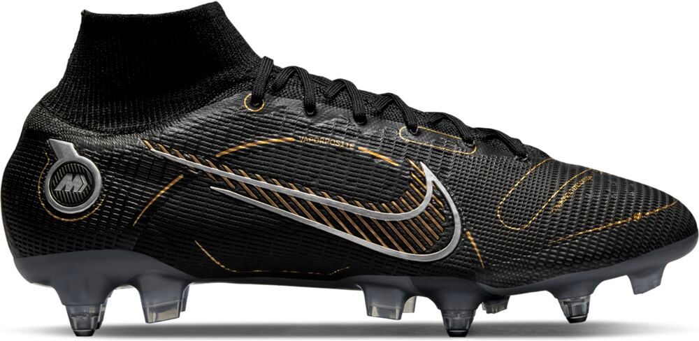 Nike Mercurial Superfly 8 Elite IJzeren-Nop Voetbalschoenen (SG) Anti-Clog Zwart Donkergrijs Goud - 42 ½