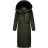 Navahoo Winterjas voor dames, extra lang, met afneembare capuchon, blikvanger XIV XS-XXL, dark olive, L