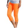 YCBMINGCAN Capri-legging voor dames, hoge taille, rekbaar, yoga-sportlegging, geknoopt, knielang, zomerse capribroek 2 miljoen fooien, oranje, XL