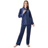 RAIKOU Dames Sportkleding Fluwelen Sportkleding Casual Sportkleding joggen Indoor Pyjama pak Lange Mouw Broek Comfortabele Jogger (36-38,Nachtblauw)