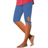 SEMETS Capri Leggings voor Vrouwen Stretch Knie Leggings Workout Running Yoga Capris 2024 Casual Zomer Cropped Broek, Pauw Blauw, S