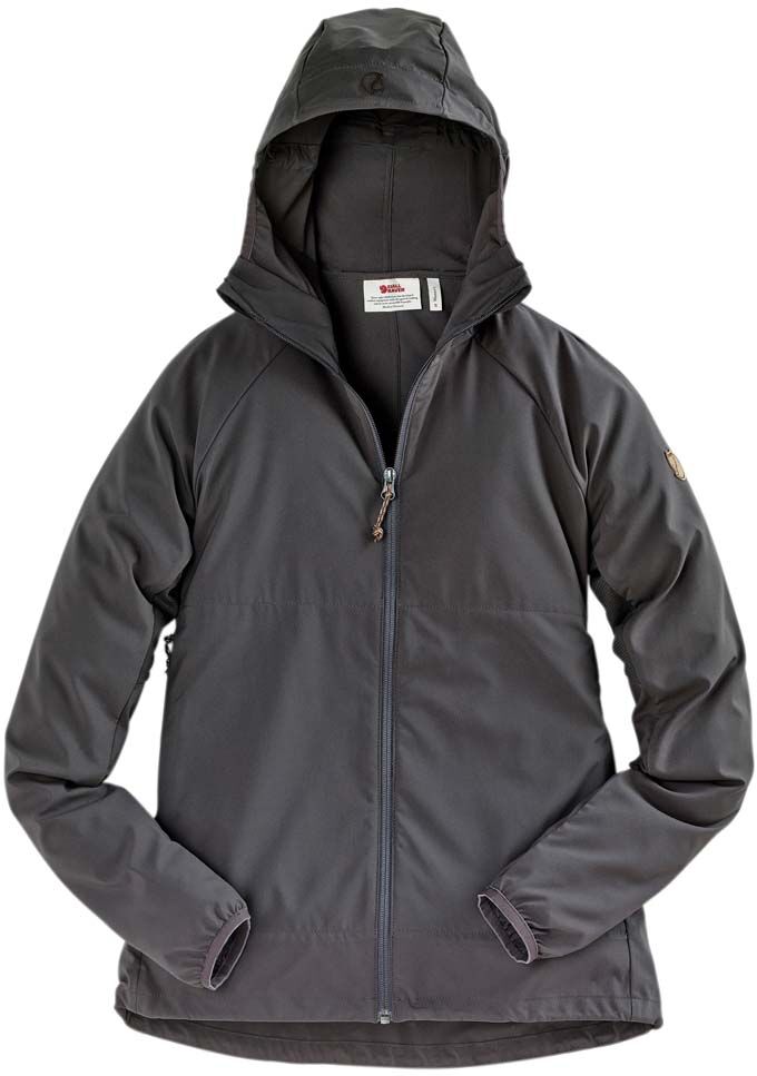 FjÃ¤llrÃ¤ven Damesjack Abisko Hybrid Windbreaker W - donkergrijs - S