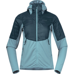 Bergans Women's Senja Midlayer Hood Jacket Smoke Blue/Orion Blue S, Smoke Blue/Orion Blue