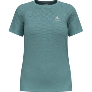 Odlo Women's T-shirt Crew Neck S/S Essential Seamless Aqua Haze Melange M, Aqua Haze Melange