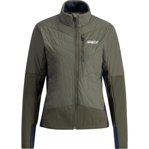 Swix Women's Dynamic Hybrid Insulated Jacket Olive/ Dark Navy XL, Olive/ Dark Navy