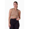 Everyday Rib Crop Zip Latte - Coffee Latte - XS/S