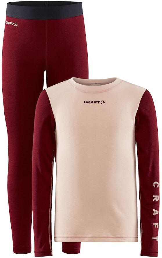 Craft CORE Warm Baselayer Set Jr undertøy barn Gum Rhubarb 1909712-718488 158-164 2021