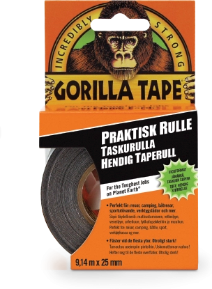 Gorilla Tape Handy Roll 9m x 25mm sort gaffateip 24630 2021