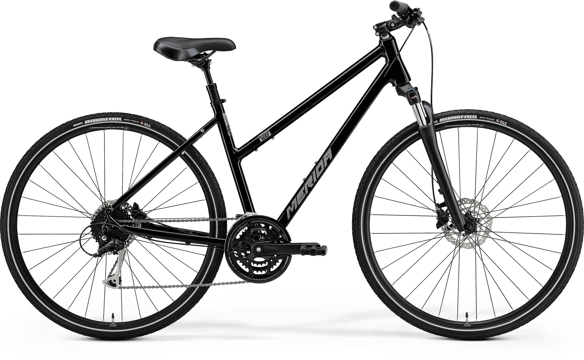 Merida Crossway 100 Dame, hybridsykkel 2021 Black/Silver L 2021