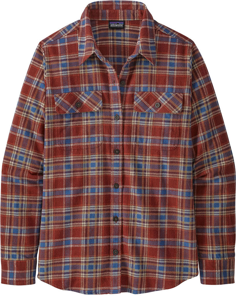 Patagonia L/S Organic Cotton MW Fjord Flannel Shirt, dame Ice Fjord: Fox Red 42405 IFFR L 2021