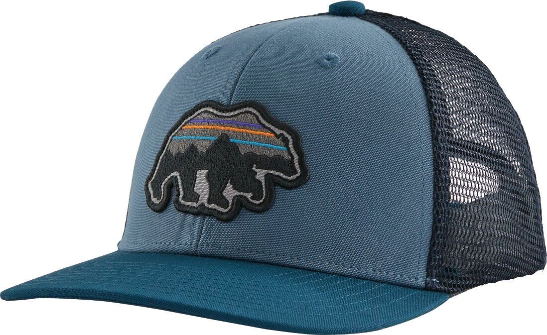 Patagonia Kids Trucker Hat, caps barn Back for Good Bear: Pigeon Blu 66032 2020