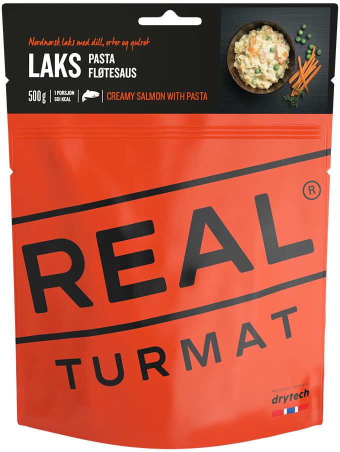 Real Turmat Laks med pasta og fløtesaus, turmat  2020